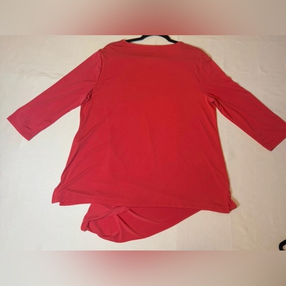 Women’s Chicos Asymmetrical Red Top. Size 2 (US Large) The Ultimate Tee - Picture 2 of 11